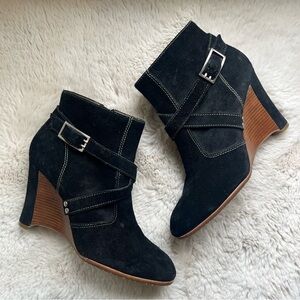 Donald J Pliner Hannah Leather Wedge Sexy Ankle Booties Zip Up Size 10